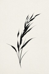 Obraz premium Minimalist black ink botanical illustration.