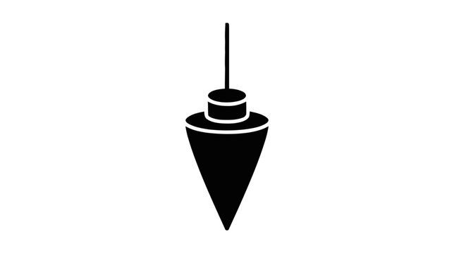 Vector illustration of plumb bob icon, construction and measurement tool symbol on a transparent background