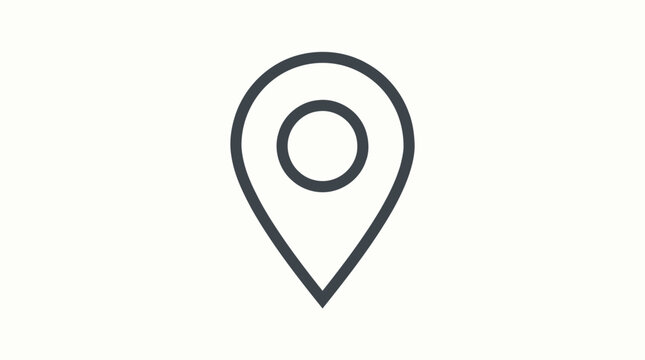 Location Pin Icon - Minimalist Map Pointer and GPS Navigation Outline Symbol