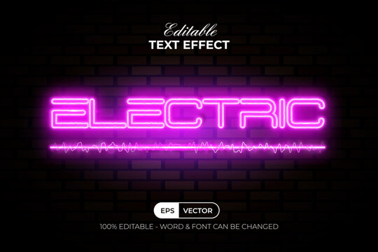 Electric Purple Editable Text Effect Neon Light Style.