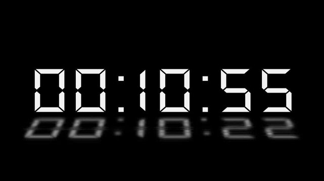 11 minute countdown timer animation. Countdown timer from 660 to 0 animation on white background. 11 minute Digital Countdown Timer Animation. 4k motion video.