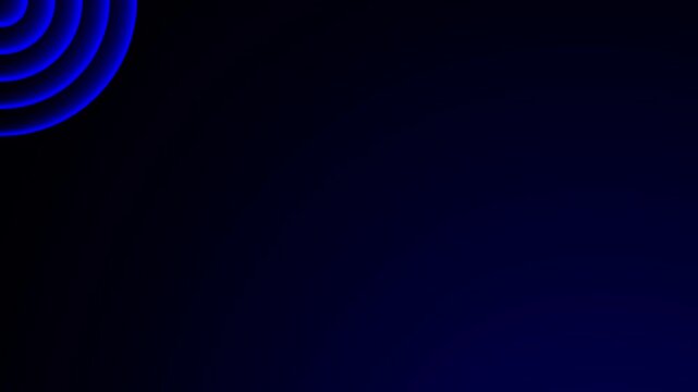 Dark blue abstract background with glowing corner light trails. Abstract layout texture for futuristic technology presentation intro. Animated gradient backdrop.
