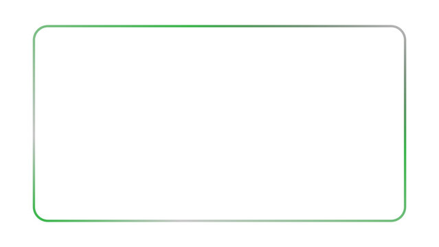 Green rectangle outline. Rounded corner box border vector