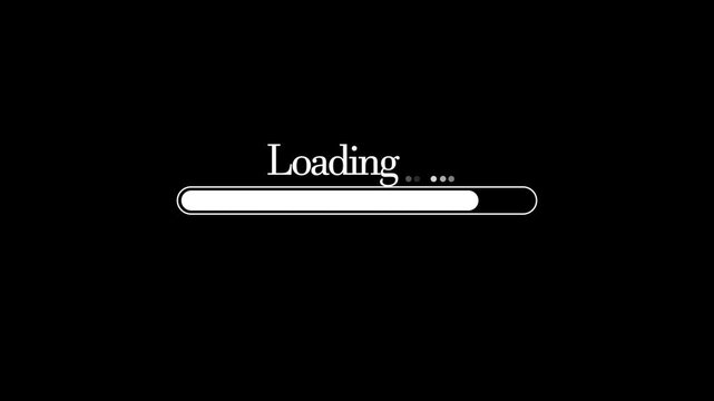 Progress indicator animation counts web page server data upload rates. Cloud network loading screens display a progress indicator animation frame. Standard progress indicator animation.