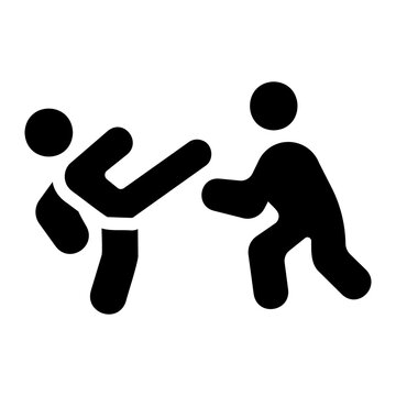 Stick fighting Solid icon