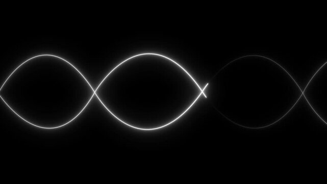 Glowing neon Infinity symbol icon Animation. Glowing infinity loop neon energy flow in on Black Background, 4k video