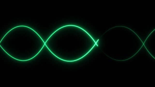 Glowing neon Infinity symbol icon Animation. Glowing infinity loop neon energy flow in on Black Background, 4k video