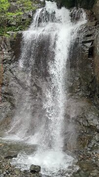 river, waterfall, mountains and beautiful nature