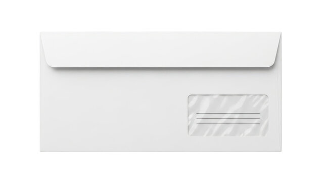 Blank white dl envelope with a plastic window