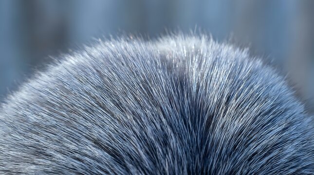 Extreme close-up of soft gray fur texture with fine hair strands in sharp detail, suitable for backgrounds, wildlife content, and nature design projects.