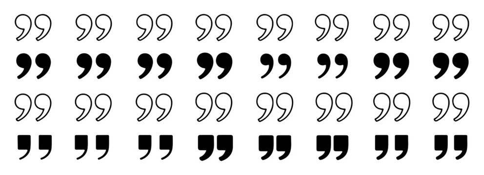 quotation marks icon button set