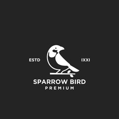 Fototapeta premium Premium Sparrow Bird Logo Design Vector Illustration with Minimalist Style and Established Date