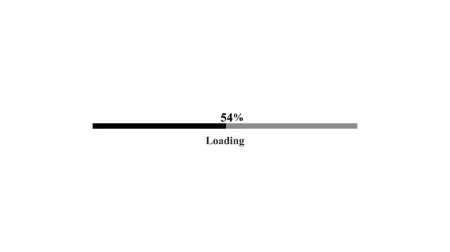 Simple software update status screen loading bar animation with percentage loading bar. Black futuristic uploading progress bar. ComputerUpdate Cyberpunk Loading Animatio.