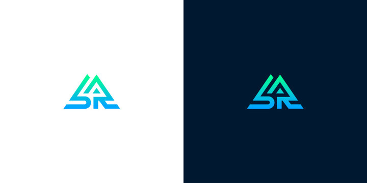 Minimalist geometric monogram logo design featuring stylized letters forming a triangle shape for modern business corporate branding