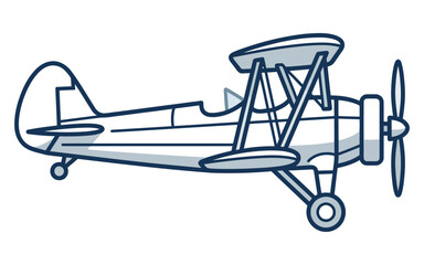 Vintage Biplane Vector Illustration © kumaha