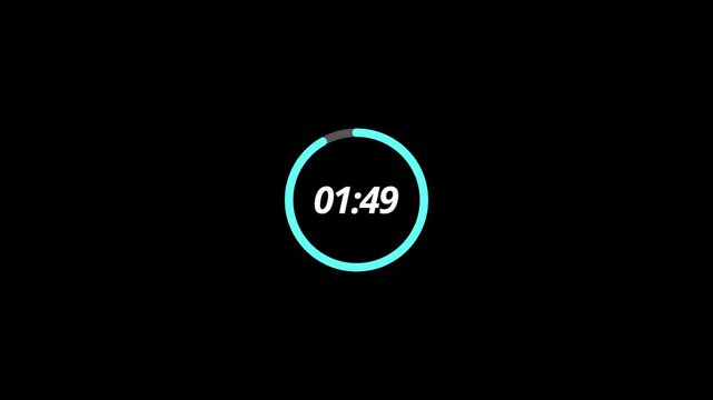 2 minute countdown timer complete in one minute with transparent background, 120 to 0 seconds timer with Aloha channel in 4K VIDEO.
