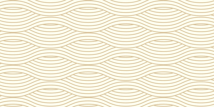 Yellow instant noodles, pasta and spaghetti texture with geometric wavy lines. Ramen, pasta vector pattern. Abstract food illustration background