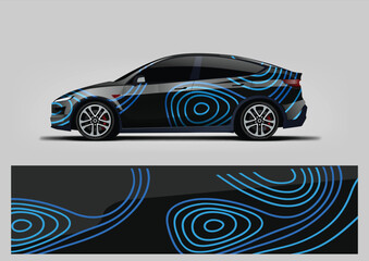 Blue Circular Energy Style Car Wrap Color Vector Design © Lancar