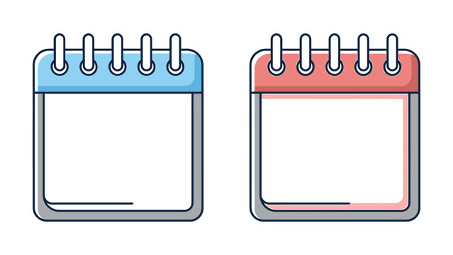Colorful notepad icons with spiral binding