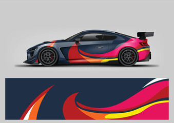 Bold Multicolor Speed Style Car Wrap Vector Decal Design © Lancar