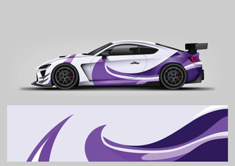 Fototapeta premium Purple Racing Curve Style Color Car Wrap Vector Graphic