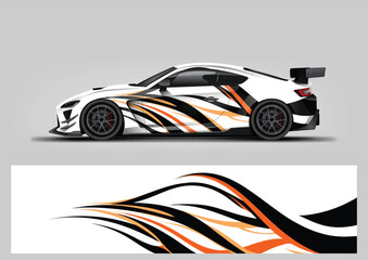 Orange Black Stripe Style Vector Car Wrap Racing Graphics © Lancar