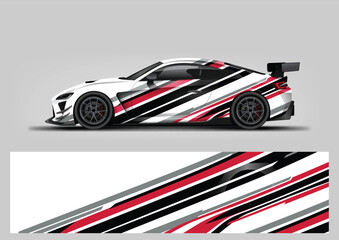 Modern Black Pink Stripe Style Color Car Wrap Vector © Lancar