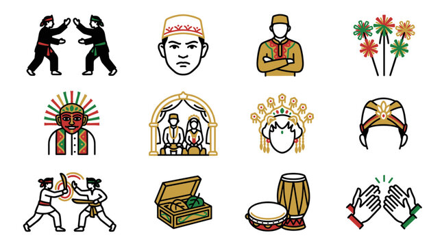Indonesian Culture Icons: Martial Arts, Wedding, Music, and Traditional Attire
