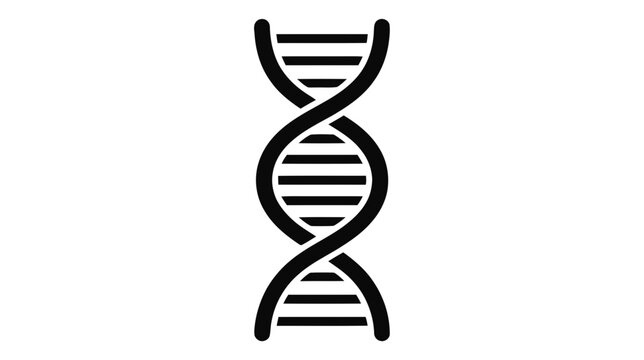 Vector illustration of dna double helix icon, genetic engineering and biology symbol on a transparent background
