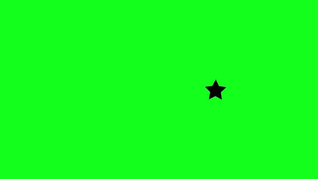 Ratting five star icon animation on green background. Top rating 5 star icon with customer satisfaction special concept. Representing premium product review, excellent customer service feedback