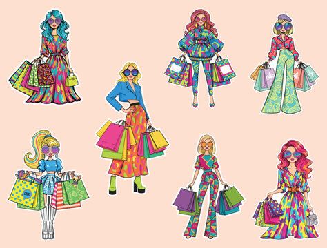 STYLISH FASHION DOLL GIRL STICKER