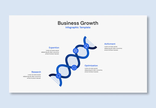 Creative Business Growth Infographic with DNA Structure