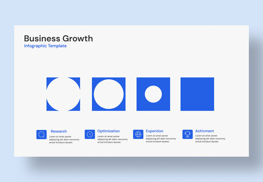 Business Growth Infographic Template with 4 Steps Process Diagram
