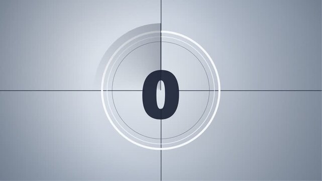 Classic film cinema countdown leader with number animation
