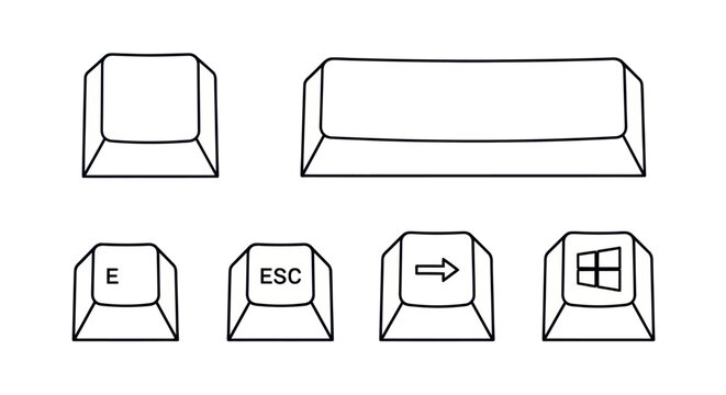 Minimalist Outline Keyboard Key Icon Set