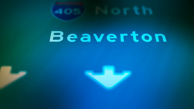 Crime Filler Shot - Cinematic Oregon State Highway Sign - Beaverton