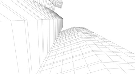Fototapeta premium architectural building abstract vector illustration 