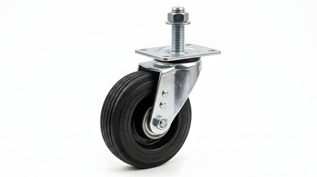 Industrial heavy duty swivel caster wheel with top plate and screw.
