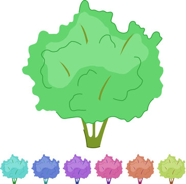 green garden shrub cartoon. leaf fence, leaves flower, realistic branch green garden shrub sign vector