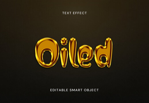 Glossy Gold Liquid Oiled Text Effect