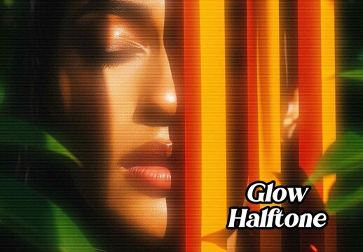 Glow Halftone Photo Effect