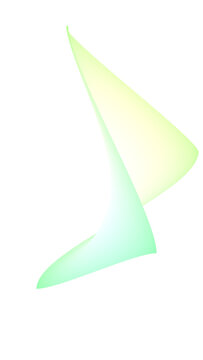  Abstract wavy green gradient ribbon element with transparent background