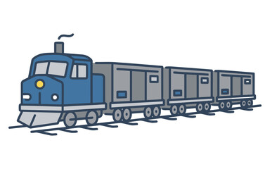 Blue Freight Train Vector Illustration © ajeng