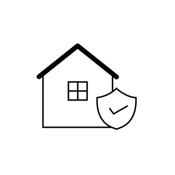 家と盾の住宅保険・セキュリティアイコン
