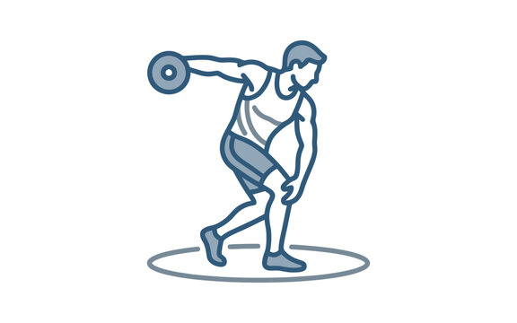 Discus Thrower Athlete Vector Illustration