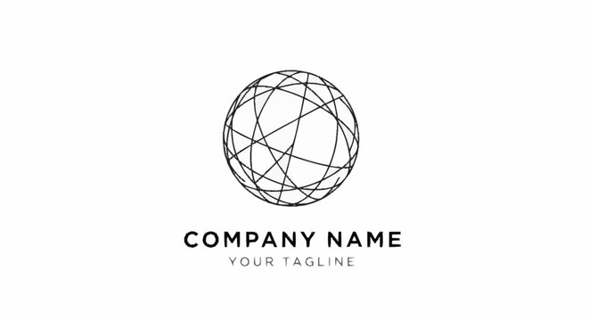 Company logo template with globe design.