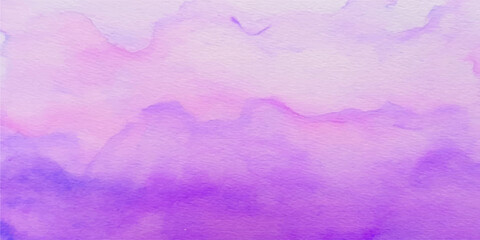 Fototapeta premium Purple watercolor background with soft pastel paint wash texture for modern graphic design projects