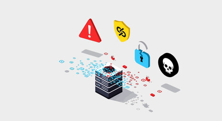 Cyber security threats and protection concept. © Malikmagak