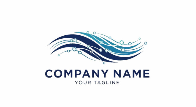 Company logo template with wave design.