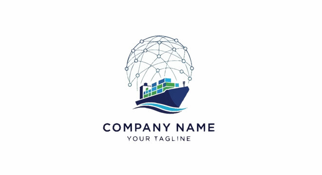 Logistics company shipping transport logo template.